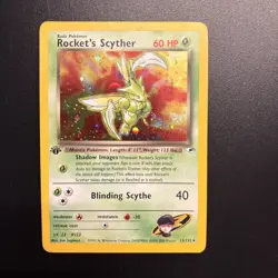Pokemon TCG Rocket’s Scyther 13/132 Holo 1 Edition Gym Heroes MP - Image 1