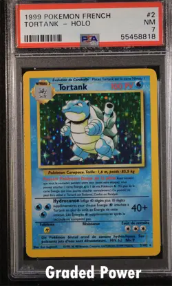 Base Set Unlimited French Blastoise FRENCH PSA 7 HOLO (8818) 2/102 Pokemon - Image 1