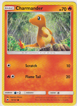 Pokemon TCG Charmander Burning Shadows 18/147 Regular Common - Image 1