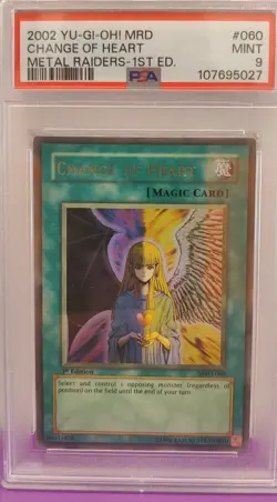 2002 Yu-Gi-Oh MRD Change Of Heart Metal Raiders 1st Edition PSA 9 - Image 1