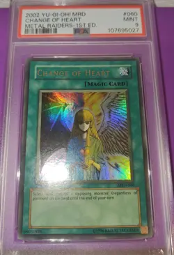 2002 Yu-Gi-Oh MRD Change Of Heart Metal Raiders 1st Edition PSA 9 - Image 2