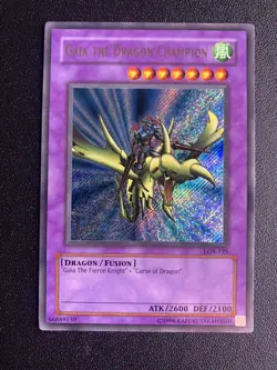 YUGIOH • GAIA THE DRAGON CHAMPION • LOB-EN125 • SECRET RARE • NM / LP - Image 1