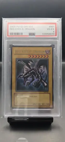2003 Yu-Gi-Oh! 1st Edition Red-Eyes Black Dragon PSA 4 VG-EX SDJ-001 ULTRA RARE - Image 1