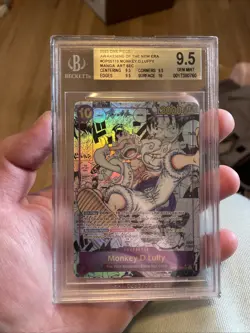 BGS 9.5 One Piece English Monkey D Luffy Manga Alt Art OP05 9.5/9.5/9.5/10 - Image 4