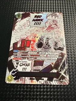 One Piece A Fist of Divine Speed Gum Gum Fire Fist Pistol Red Hawk OP11-114 Alt - Image 1