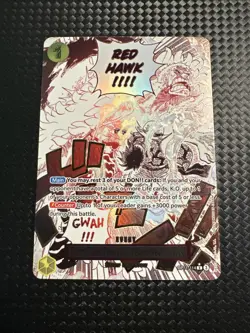 One Piece A Fist of Divine Speed Gum Gum Fire Fist Pistol Red Hawk OP11-114 Alt - Image 2