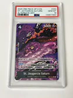 2025 ONE PIECE OP13-CARRYING ON HIS WILL ALT ART ST. JAYGARCIA SATURN PSA 10 ENG - Image 1