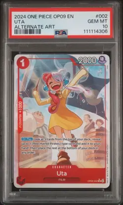 2024 ONE PIECE OP09 EMPERORS IN THE NEW WORLD #002 UTA ALTERNATE ART PSA 10 - Image 1