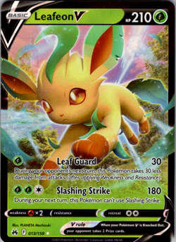 Leafeon V - 013/159 - Pokemon Crown Zenith Sword & Shield Ultra Rare Card NM - Image 1