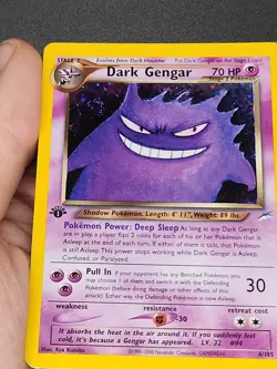 Pokemon Cards: Neo Destiny 1st Edition Rare Holo: Dark Gengar 6/105 CLEAN - Image 1
