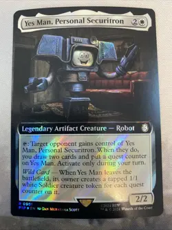 Yes Man, Personal Securitron (0901) Ext Art Surge Foil : MTG Fallout (PIP) NM/M - Image 1