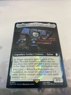 Yes Man, Personal Securitron (0901) Ext Art Surge Foil : MTG Fallout (PIP) NM/M - Image 2