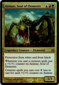 MTG Magic The Gathering Animar Soul Element 2011 Oversized Foil Played See Scan - Image 1