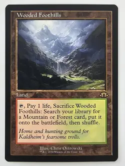 MTG RETRO Wooded Foothills # 441 Modern Horizons 3 Magic the Gathering NM - Image 1
