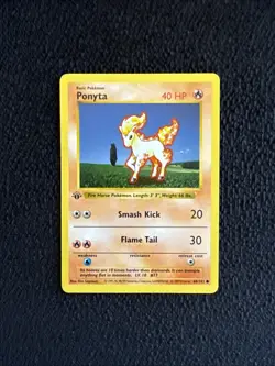 Pokemon Card - Ponyta Base Set (Shadowless) 60/102 1st Edition - Image 1