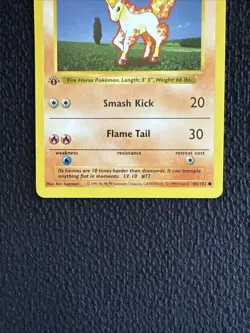 Pokemon Card - Ponyta Base Set (Shadowless) 60/102 1st Edition - Image 2