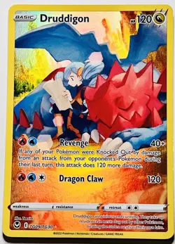 DRUDDIGON 2022 POKEMON SILVER TEMPEST TRAINERS GALLERY HOLO TG09/TG30 Full Art - Image 1
