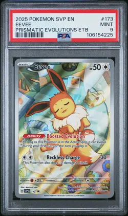2025 POKEMON SVP EN-SV BLACK STAR PROMO #173 EEVEE PSA 9 - Image 1