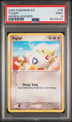 2004 Pokemon EX Hidden Legends 78 Togepi - PSA 9 - Image 1