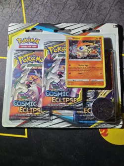 Pokemon Sun & moon Cosmic Eclipse 3 Pack Triple Blister Victini Promo - Sealed - Image 1