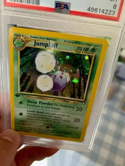 Pokemon 1st Edition Jumpluff Holo-Rare SWIRL!! Neo Genesis 7/111 - PSA 8 NM-MT! - Image 1
