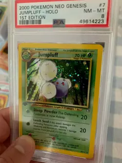 Pokemon 1st Edition Jumpluff Holo-Rare SWIRL!! Neo Genesis 7/111 - PSA 8 NM-MT! - Image 3