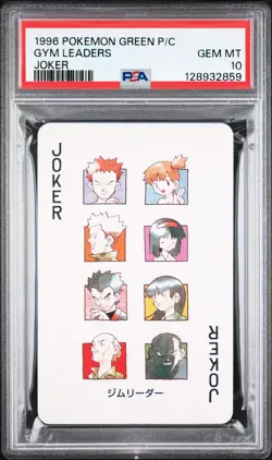 1996 POKEMON GREEN VERSION PLAYING CARDS JOKER GYM LEADERS PSA 10 - Image 1