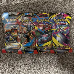 Pokemon Mega Evolution Sleeved Booster Pack Art Bundle Pokemon Set Of 4 - SEALED - Image 1