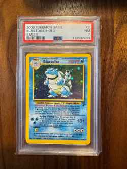 1999 POKEMON BASE SET #2 UNLIMITED BLASTOISE-HOLO PSA 7 (new cert) - Image 1