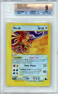 Pokemon Ho-oh Crystal #149 Skyridge Reverse Holo BGS 9 Mint - Image 1