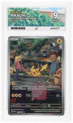 Pikachu 151 Illustration Rare #173 | Ace Grading Mint 9 Slab | Pokemon TCG - Image 1