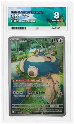 Snorlax 151 Elite Trainer Box ETB #051 | Ace Grading NM-MT 8 Slab | Pokemon TCG - Image 1