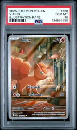 2025 POKEMON MEG EN-MEGA EVOLUTION ILLUSTRATION RARE #138 VULPIX PSA 10 - Image 1