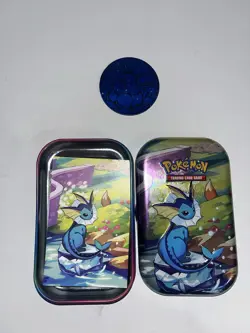 OPENED - Pokemon TCG - Prismatic Evolutions Mini Tin - Vaporeon - No Packs! - Image 1