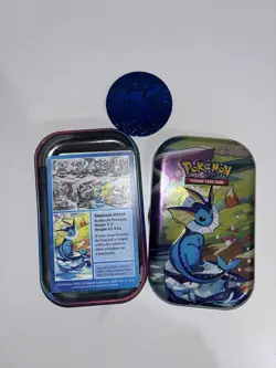 OPENED - Pokemon TCG - Prismatic Evolutions Mini Tin - Vaporeon - No Packs! - Image 2