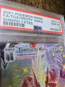 Pokemon TCG Toxtricity VMAX Shiny Holo Rare Card SV113/SV122 PSA 10 - Image 2