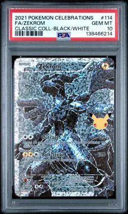 2021 POKEMON CELEBRATIONS CLASSIC COLL #114 FULL ART/ZEKROM PSA 10 - Image 1