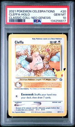2021 POKEMON CELEBRATIONS CLASSIC COLL #20 CLEFFA-HOLO PSA 10 - Image 1