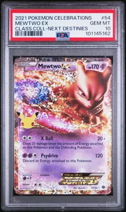 2021 POKEMON CELEBRATIONS CLASSIC COLL #54 MEWTWO EX PSA 10 - Image 1