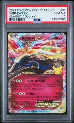 2021 POKEMON CELEBRATIONS CLASSIC COLL #97 XERNEAS EX PSA 10 - Image 1