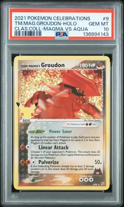 2021 POKEMON CELEBRATIONS CLASSIC COLL #9 TEAM MAGMA'S GROUDON-HOLO PSA 10 - Image 1