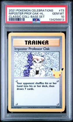 2021 POKEMON CELEBRATIONS CLASSIC COLL #73 IMPOSTER PROFESSOR OAK-HOLO PSA 10 - Image 1