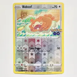 Bidoof (Peelable Ditto) 059/078 Pokemon GO Reverse Holo Near Mint - Image 1