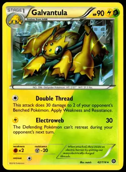 Pokemon TCG Galvantula 42/114 2016 Steam Siege Rare Card - MP - Image 1