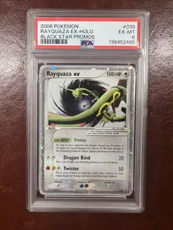 2006 POKEMON BLACK STAR PROMOS #039 RAYQUAZA EX-HOLO PSA 6 - Image 1