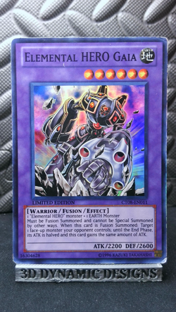 | Yugioh Elemental HERO Gaia CT08-EN011 Super Rare 2011 Collectors Tins HP 🔥 | - Image 1