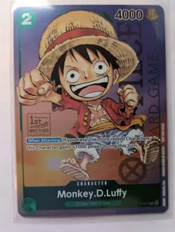 Monkey D Luffy P-037 1st Anniversary Tournament Stamp Promo Holo One Piece Card - Image 1