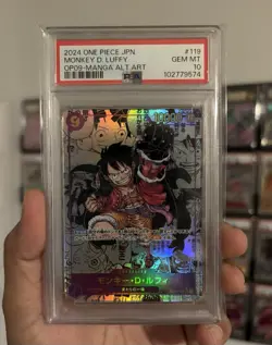 2024 One Piece OP09 Monkey D. Luffy Manga Alt Art #119 PSA 10 GEM MINT Japanese - Image 1