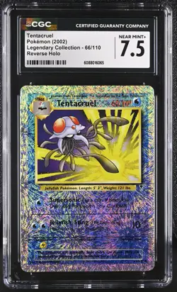 CGC 7.5 Tentacruel 2002 Legendary Collection 66/110 Reverse Holo Pokemon Card - Image 1