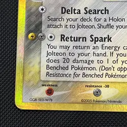 Old Pokemon TCG - Jolteon ex Delta Species 2005 7/113 Rare Holo Card MP - Image 5